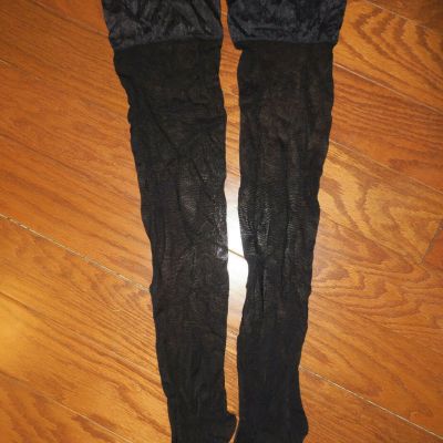 ?? B VICTORIA'S SECRET ?? STOCKING BLACK SLT GLAM GORGEOUS LACE TOP GARTER NEW